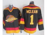 Vancouver Canucks #1 Kirk Mclean Black Gold CCM Throwback Stitched jerseys