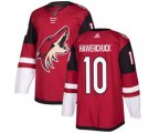 Arizona Coyotes #10 Dale Hawerchuck Authentic Burgundy Red Home Hockey Jersey