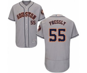 Houston Astros #55 Ryan Pressly Grey Road Flex Base Authentic Collection Baseball Jersey