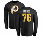 Washington Redskins #76 Morgan Moses Black Name & Number Logo Long Sleeve T-Shirt