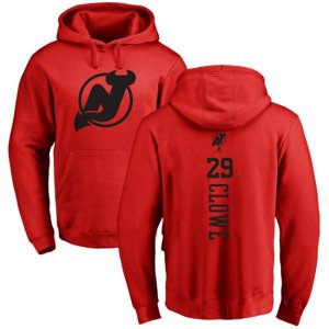 New Jersey Devils #29 Ryane Clowe Red One Color Backer Pullover Hoodie