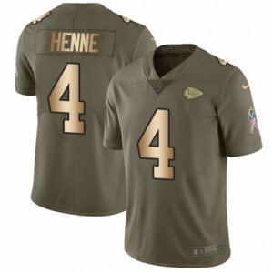 Kansas City Chiefs #4 Chad Henne Limited Olive Gold 2017 Salute to Service NFL Jersey