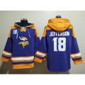Minnesota Vikings #18 Justin Jefferson Purple Yellow Ageless Must-Have Lace-Up Pullover Hoodie