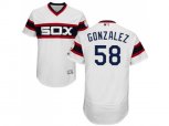 Chicago White Sox #58 Miguel Gonzalez White Flexbase Authentic Collection Alternate Home Stitched MLB Jerseys