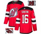New Jersey Devils #16 Steve Santini Authentic Red Fashion Gold Hockey Jersey