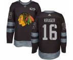Chicago Blackhawks #16 Marcus Kruger Authentic Black 1917-2017 100th Anniversary NHL Jersey