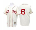 Boston Red Sox #6 Johnny Pesky Authentic Cream Throwback Baseball Jersey