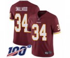 Washington Redskins #34 Wendell Smallwood Burgundy Red Team Color Vapor Untouchable Limited Player 100th Season Football Jersey