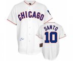 Chicago Cubs #10 Ron Santo Replica White 1968 Throwback Baseball Jersey