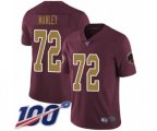 Washington Redskins #72 Dexter Manley Burgundy Red Gold Number Alternate 80TH Anniversary Vapor Untouchable Limited Player 100th Season Football Jersey