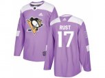Adidas Pittsburgh Penguins #17 Bryan Rust Purple Authentic Fights Cancer Stitched NHL Jersey
