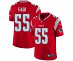 New England Patriots #55 John Simon Limited Red Inverted Legend Football Jersey