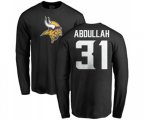 Minnesota Vikings #31 Ameer Abdullah Black Name & Number Logo Long Sleeve T-Shirt