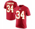 Kansas City Chiefs #34 Darwin Thompson Red Rush Pride Name & Number T-Shirt