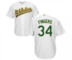 Oakland Athletics #34 Rollie Fingers Replica White Home Cool Base Baseball Jersey