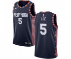 New York Knicks #5 Courtney Lee Swingman Navy Blue Basketball Jersey - 2018-19 City Edition
