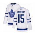 Toronto Maple Leafs #15 Alexander Kerfoot Authentic White Away Hockey Jersey