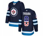 Winnipeg Jets #8 Jacob Trouba Authentic Navy Blue USA Flag Fashion NHL Jersey