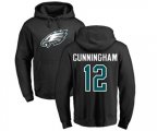 Philadelphia Eagles #12 Randall Cunningham Black Name & Number Logo Pullover Hoodie