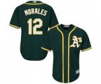 Oakland Athletics #12 Kendrys Morales Replica Green Alternate 1 Cool Base Baseball Jersey