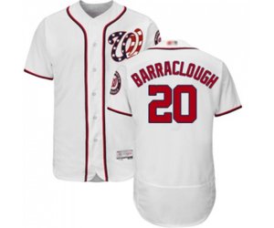 Washington Nationals #20 Kyle Barraclough White Home Flex Base Authentic Collection Baseball Jersey