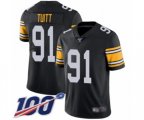 Pittsburgh Steelers #91 Stephon Tuitt Black Alternate Vapor Untouchable Limited Player 100th Season Football Jersey