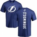 Tampa Bay Lightning #70 Louis Domingue Royal Blue Backer T-Shirt