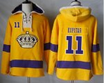 Los Angeles Kings #11 Anze Kopitar Gold Sawyer Hooded Sweatshirt Stitched NHL Jersey
