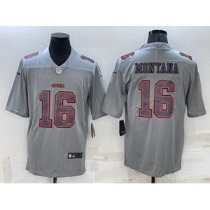 San Francisco 49ers #16 Joe Montana Grey Atmosphere Fashion 2022 Vapor Untouchable Stitched Limited Jersey