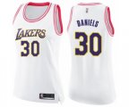 Women's Los Angeles Lakers #30 Troy Daniels Swingman White Pink Fashion Basketball Jersey