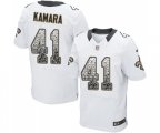 New Orleans Saints #41 Alvin Kamara Elite White Road Drift Fashion Football Jersey