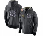 Arizona Cardinals #18 Kevin White Stitched Black Anthracite Salute to Service Player Performance Hoodie