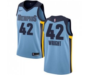 Memphis Grizzlies #42 Lorenzen Wright Swingman Light Blue NBA Jersey Statement Edition