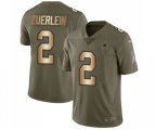Dallas Cowboys #2 Greg Zuerlein Olive Gold Stitched NFL Limited 2017 Salute To Service Jersey
