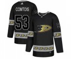 Anaheim Ducks #53 Max Comtois Premier Black Team Logo Fashion Hockey Jersey