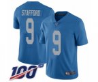 Detroit Lions #9 Matthew Stafford Blue Alternate Vapor Untouchable Limited Player 100th Season Football Jersey