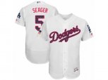 Los Angeles Dodgers #5 Corey Seager Authentic White Stars & Stripes Authentic Collection Flex Base MLB Jersey
