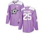 Dallas Stars #25 Brett Ritchie Purple Authentic Fights Cancer Stitched NHL Jersey