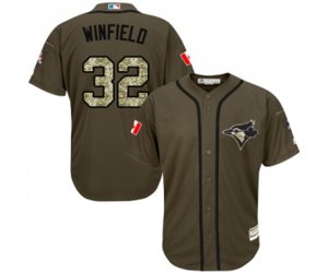Toronto Blue Jays #32 Dave Winfield Authentic Green Salute to Service Baseball Jersey