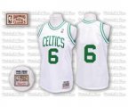 Boston Celtics #6 Bill Russell Authentic White Throwback Basketball Jersey