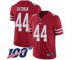 San Francisco 49ers #44 Tom Rathman Red Team Color Vapor Untouchable Limited Player 100th Season Football Jersey