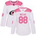 Women Carolina Hurricanes #88 Martin Necas Authentic White Pink Fashion NHL Jersey