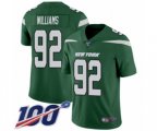 New York Jets #92 Leonard Williams Green Team Color Vapor Untouchable Limited Player 100th Season Football Jersey