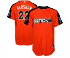 Los Angeles Dodgers #22 Clayton Kershaw Authentic Orange National League 2017 Baseball All-Star Baseball Jersey