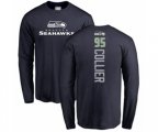 Seattle Seahawks #95 L.J. Collier Navy Blue Backer Long Sleeve T-Shirt