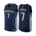 Detroit Pistons #7 Thon Maker Authentic Navy Blue Basketball Jersey - City Edition
