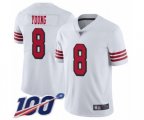 San Francisco 49ers #8 Steve Young Limited White Rush Vapor Untouchable 100th Season Football Jersey