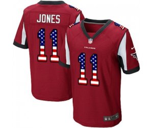 Atlanta Falcons #11 Julio Jones Elite Red Home USA Flag Fashion Football Jersey