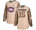 Montreal Canadiens #15 Jesperi Kotkaniemi Authentic Camo Veterans Day Practice NHL Jersey