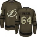 Tampa Bay Lightning #64 Matthew Spencer Authentic Green Salute to Service NHL Jersey
